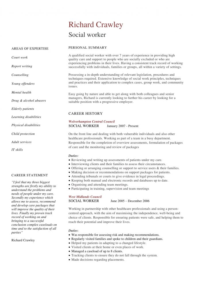 14 Best Social Worker Resume Sample Templates - Wisestep