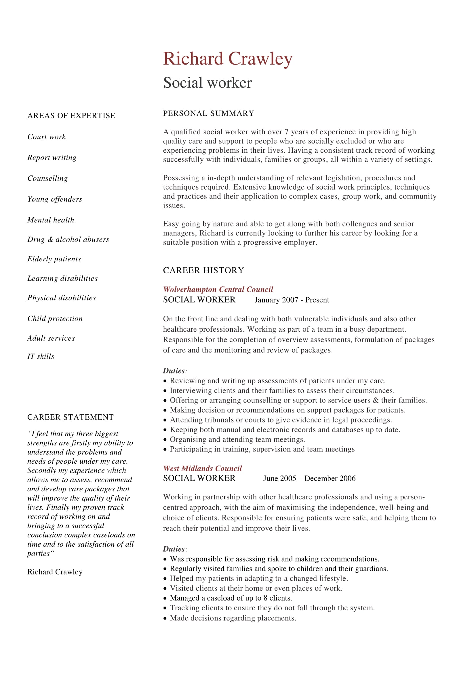 social-work-cv-template