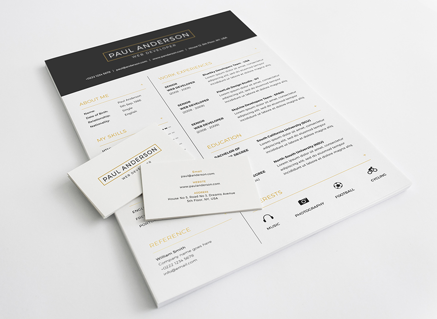 web developer resume template